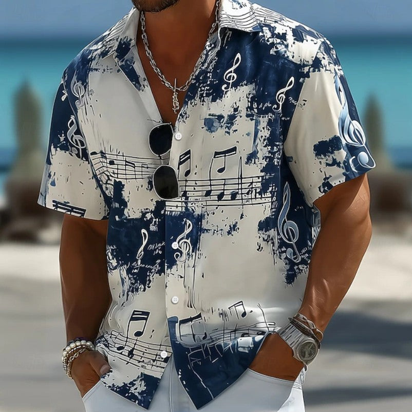Lisandro | Herenoverhemd met muziekprint