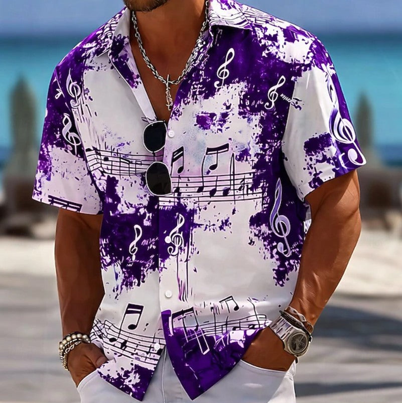 Lisandro | Herenoverhemd met muziekprint