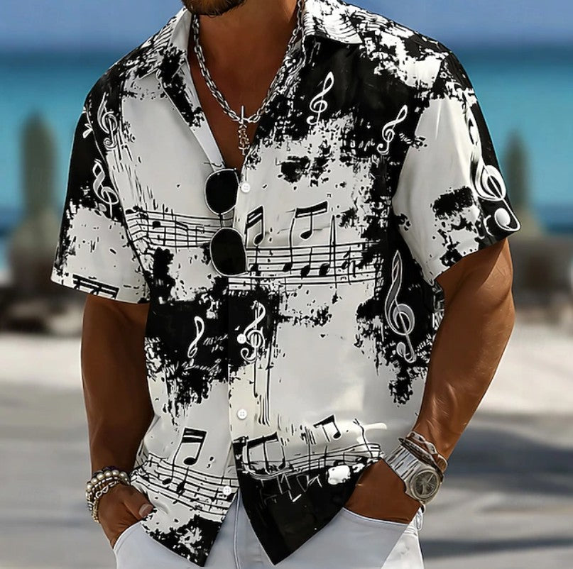 Lisandro | Herenoverhemd met muziekprint