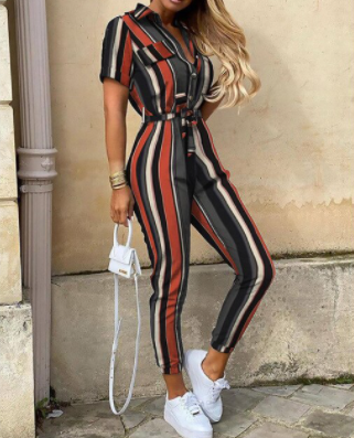 Retro jumpsuit met knoopsluiting