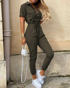 Retro jumpsuit met knoopsluiting