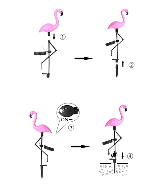 Solarflamingo met LED