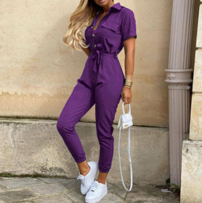 Retro jumpsuit met knoopsluiting