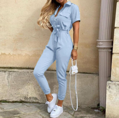Retro jumpsuit met knoopsluiting