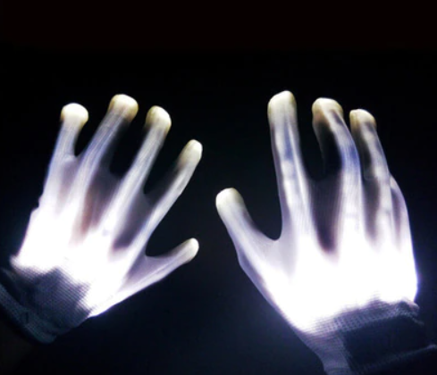 Handschoenen met kleurrijk skeletmotief