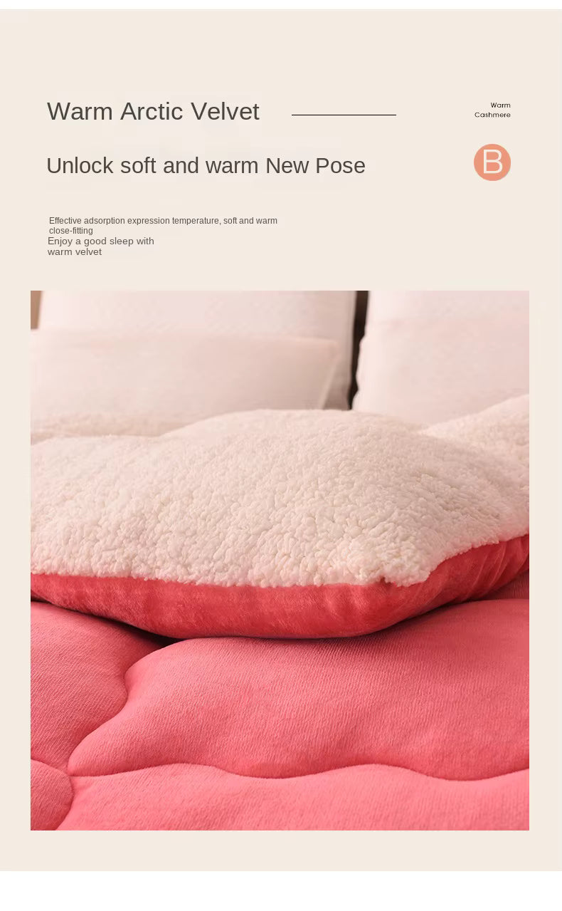 Winterdekbed met flanellen fleece en wol-polyestervulling