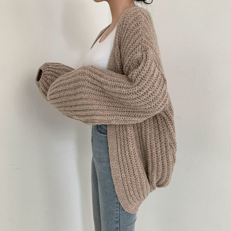 Grofgebreid oversized vest