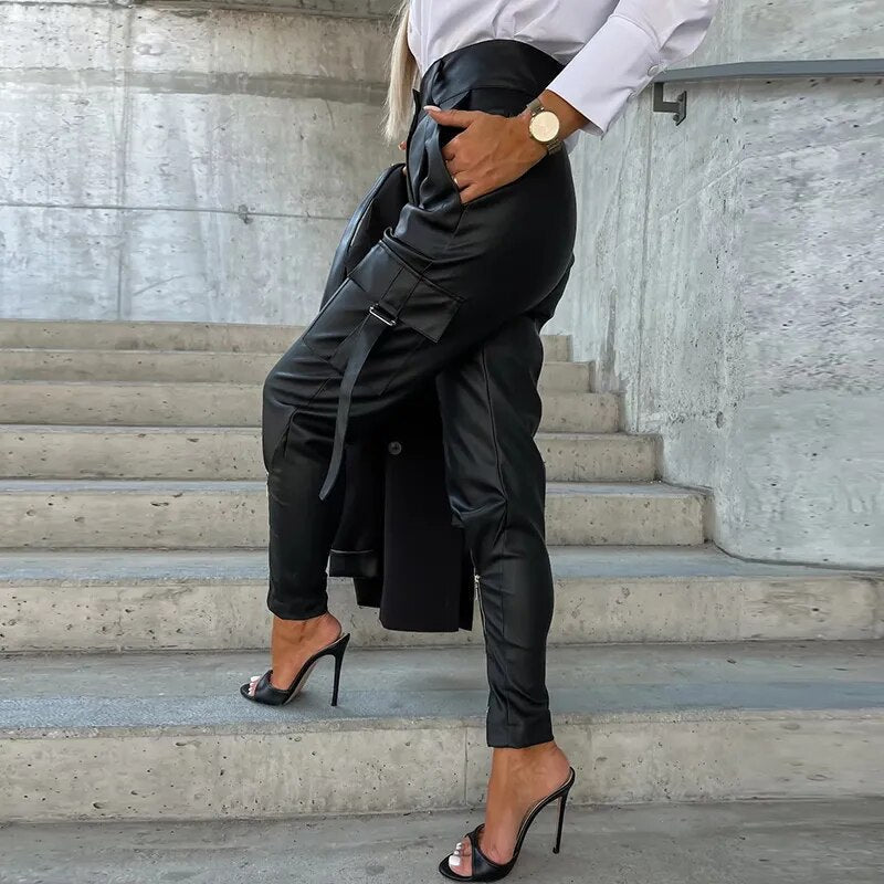 Dames leren broek