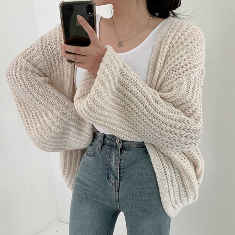 Grofgebreid oversized vest