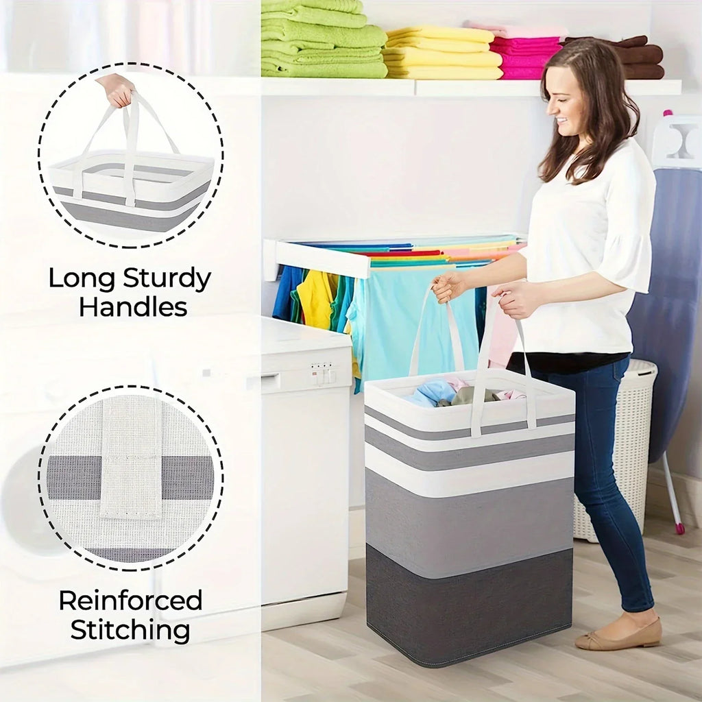 75L grote wasmand met handvaten & opvouwbaar ontwerp
