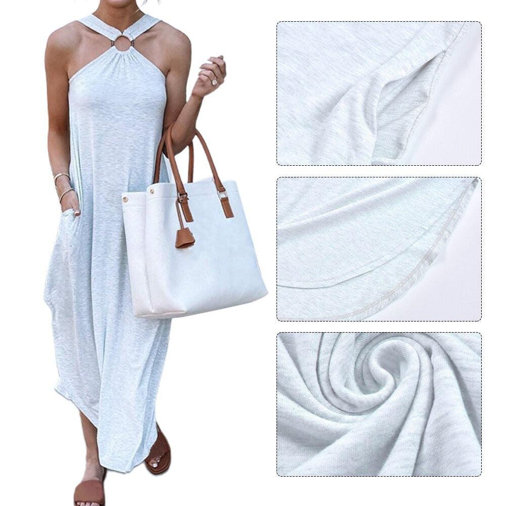 Halter-maxijurk Miami Sunshine