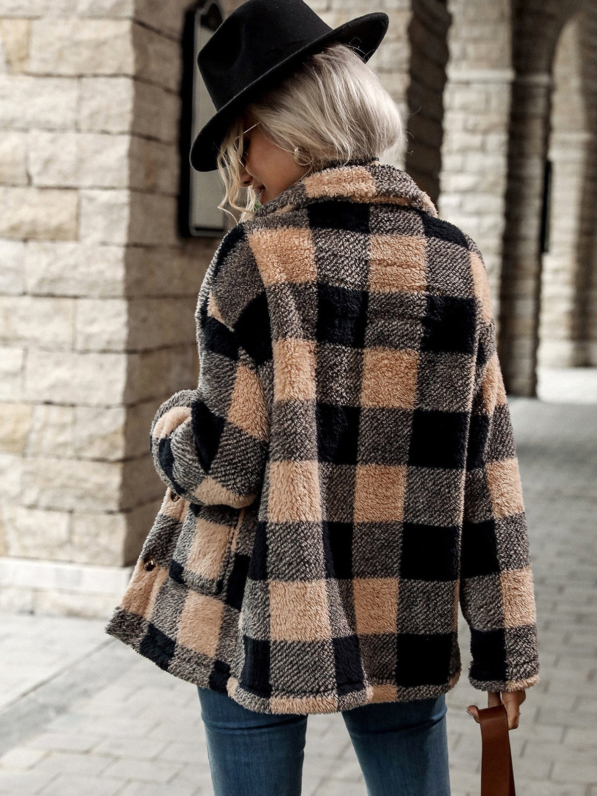 Flanel jacket met knopen voor dames