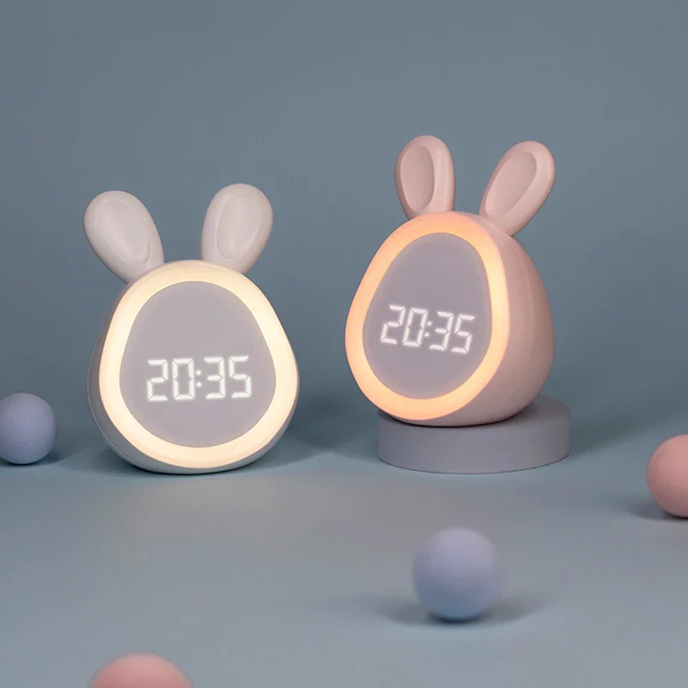 Kinderwekker in Konijnvorm met LED Nachtlamp