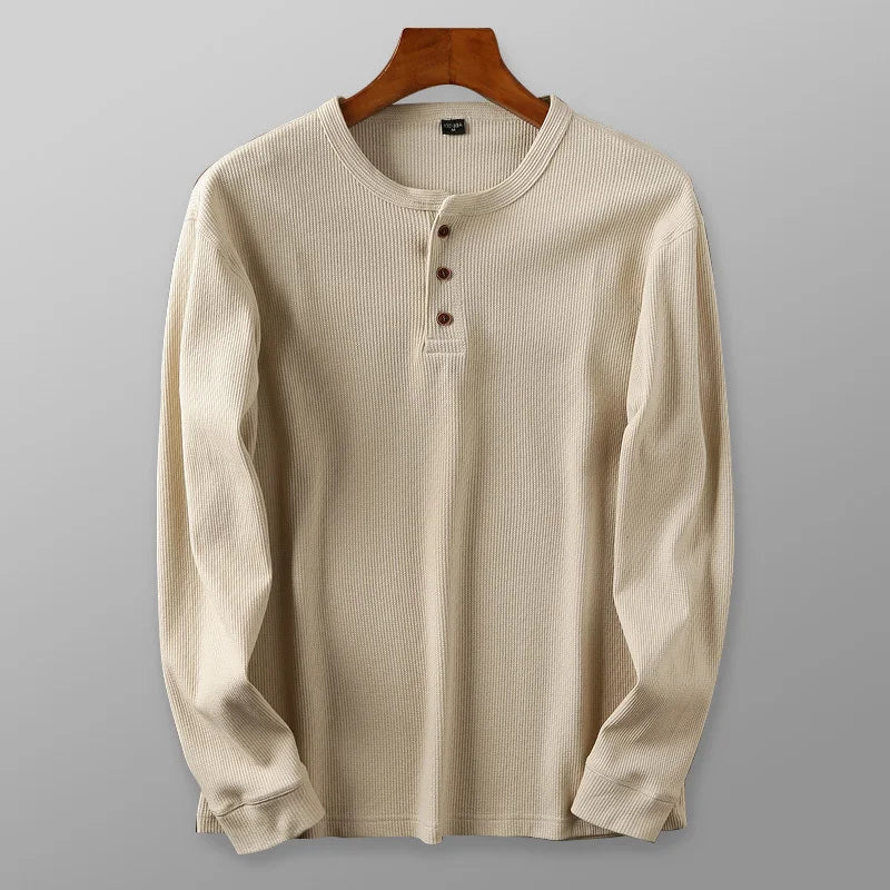 Nikhil | Herenhenleyshirt met lange mouwen