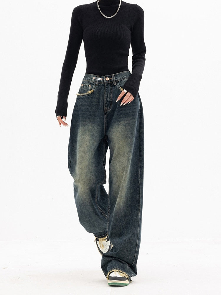 Y2K vintage baggy dames jeans