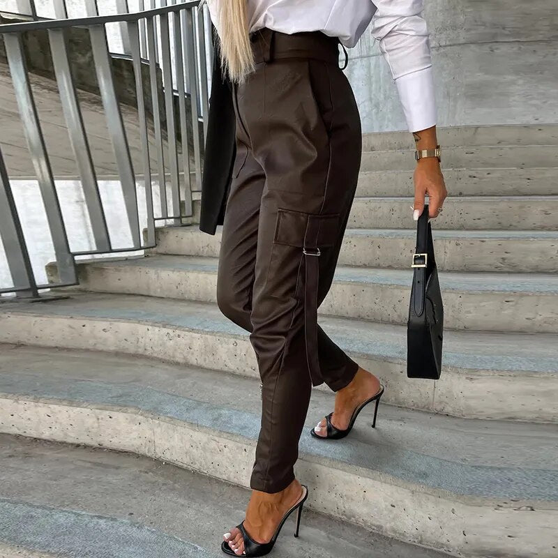 Dames leren broek