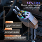 120W 4-in-1 opvouwbare auto oplader met USB-C & sigarettenaansteker adapter