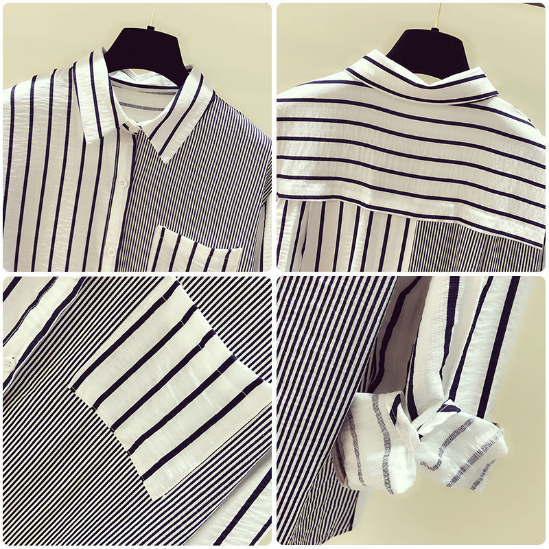 Blouse met krijtstrepen voor dames