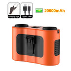 Draagbare heupclipventilator met dubbele luchtuitlaten & 20.000mAh batterij