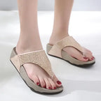 Dames platform slippers met strass