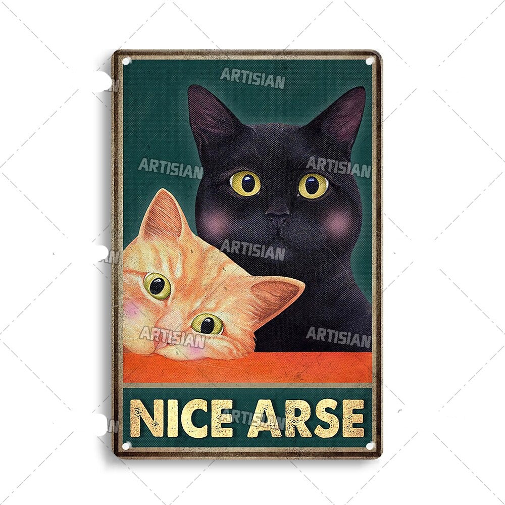 Vintage cat | metalen poster – materiaal: Tin — afbeelding 8