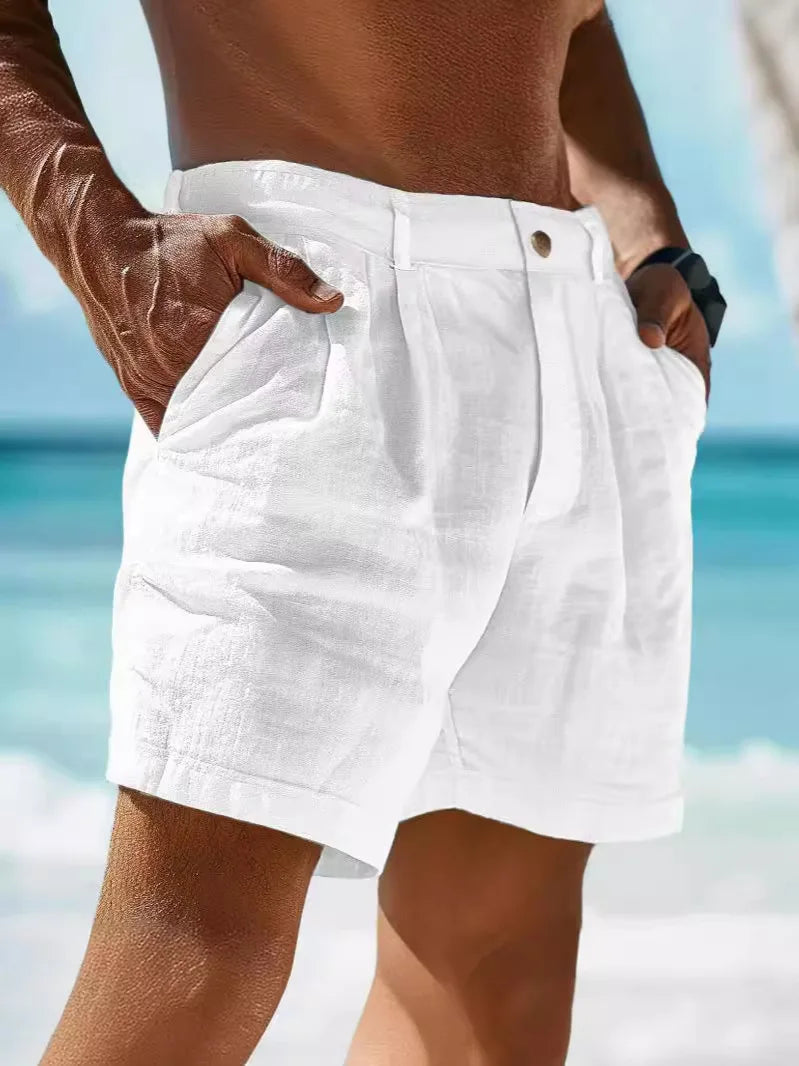 Luchtige zomer-short voor heren van linnen