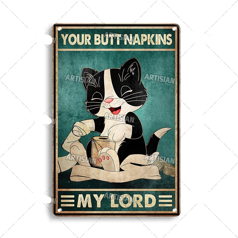 Vintage cat – metalen poster