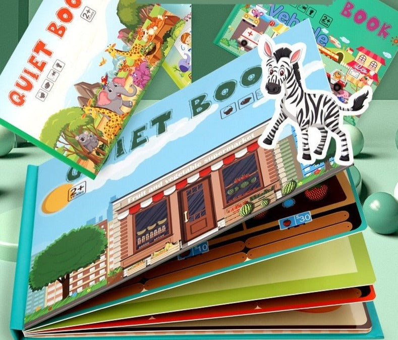 Interactief leerboek voor peuters met klittenband-opdrachten en opbergzakje