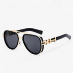 Oversized steampunk zonnebril met gepolariseerde glazen