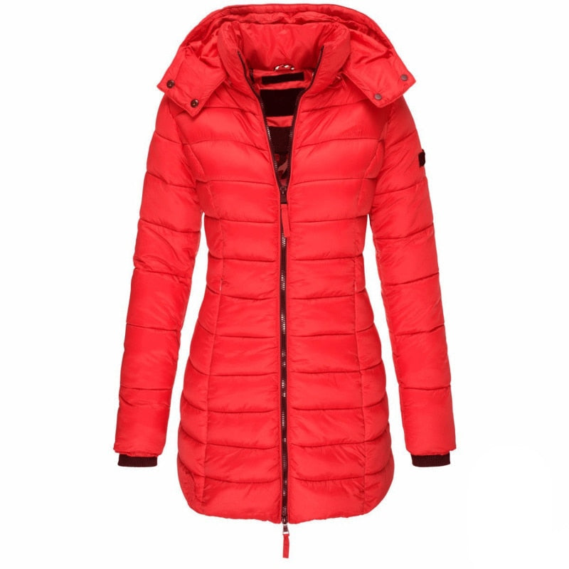 Dames parka met capuchon en donsvulling