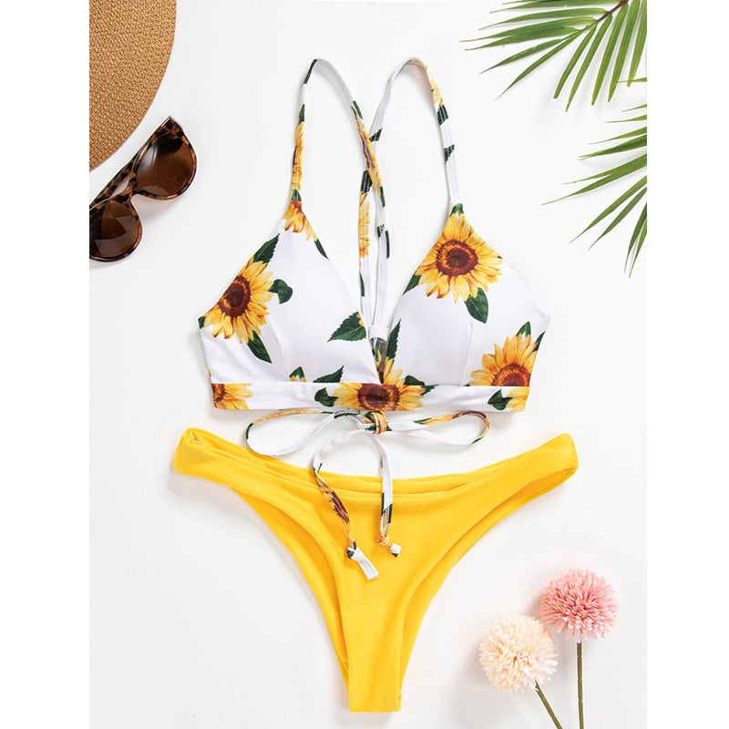 Bikini Zinda met zonnebloemmotief