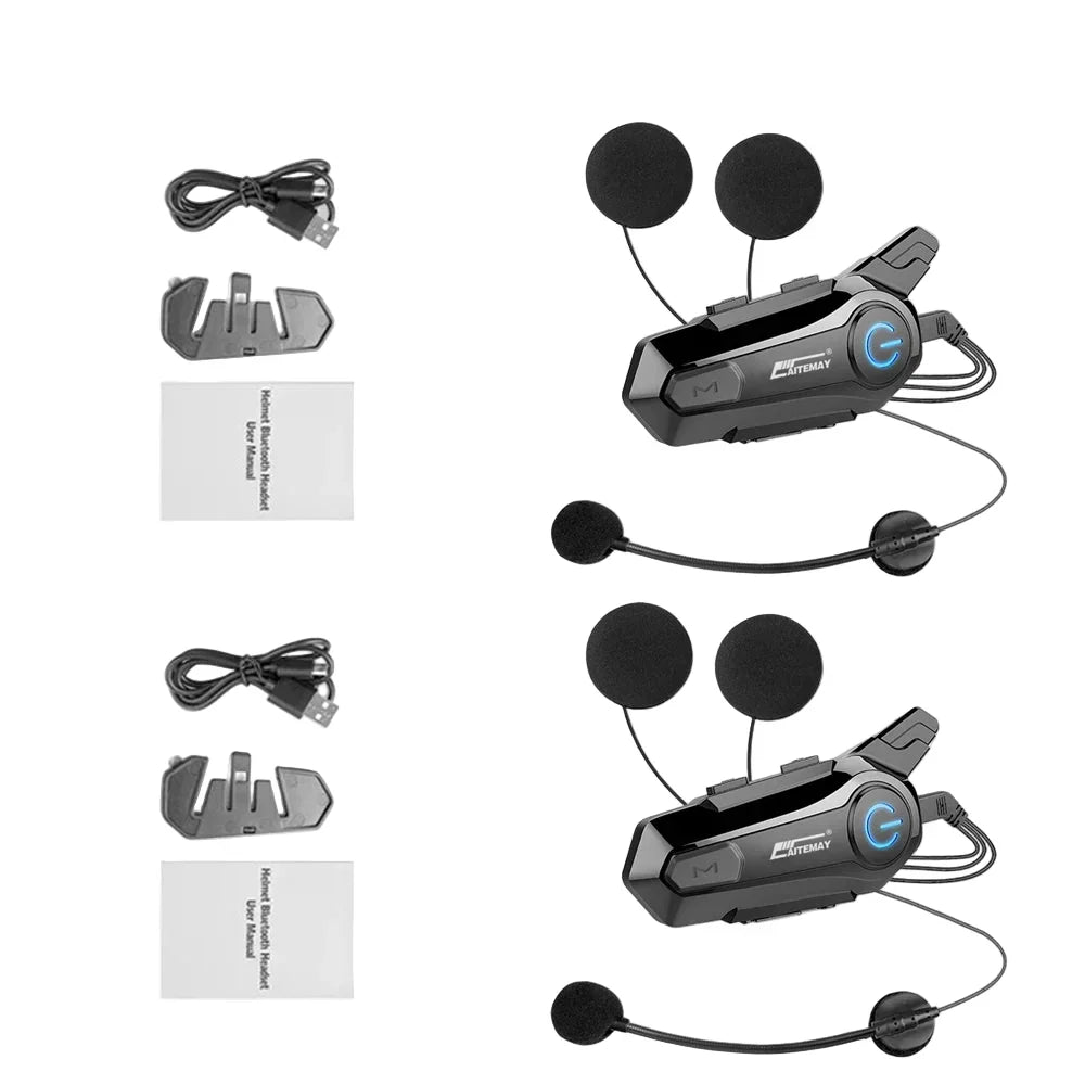Bluetooth motorhelm intercom headset met 1000m bereik