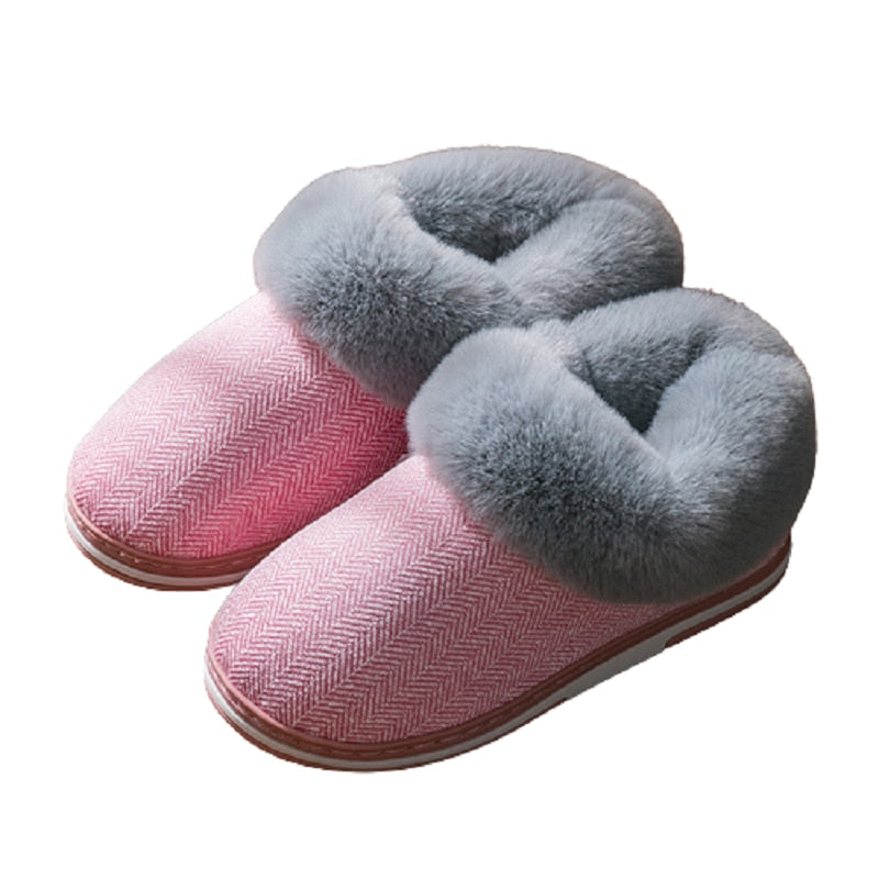 Warme winterpantoffels met imitatiebont