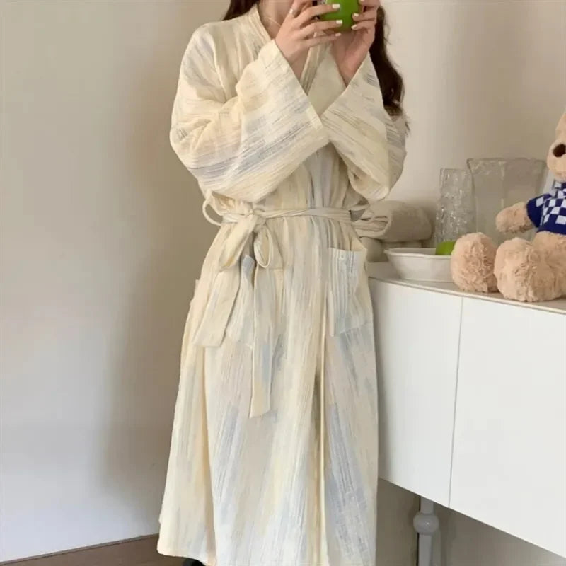 Casual dames zomer badjas met kimono-design
