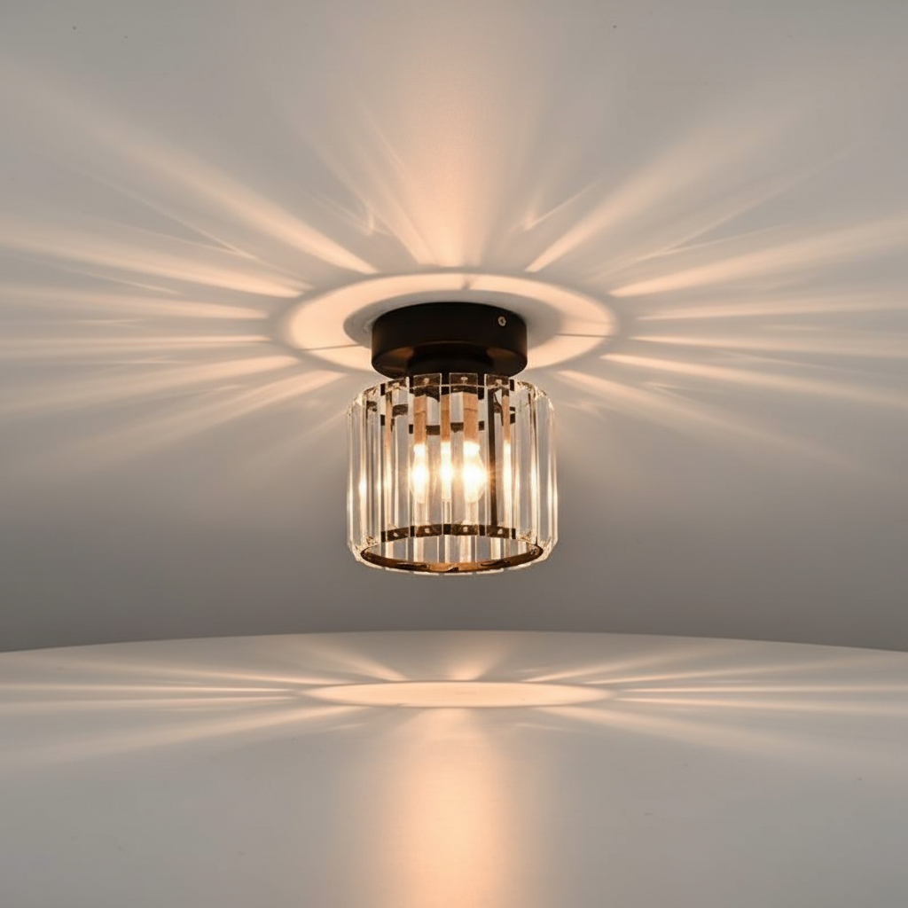 Semi-Flush kristallen plafondlamp
