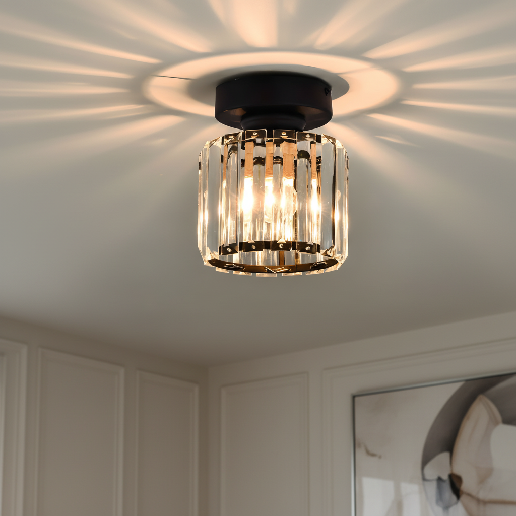 Semi-Flush kristallen plafondlamp