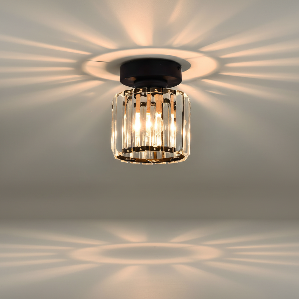 Semi-Flush kristallen plafondlamp