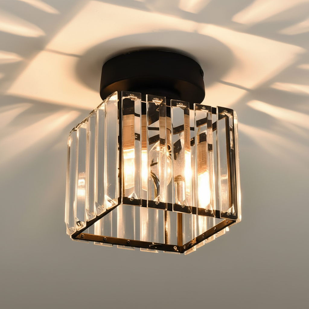 Semi-Flush kristallen plafondlamp