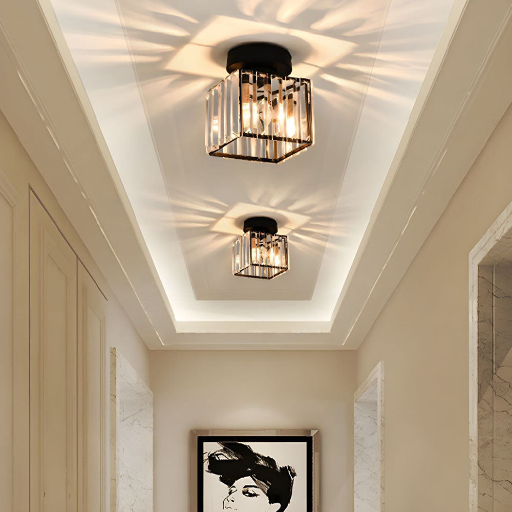 Semi-Flush kristallen plafondlamp