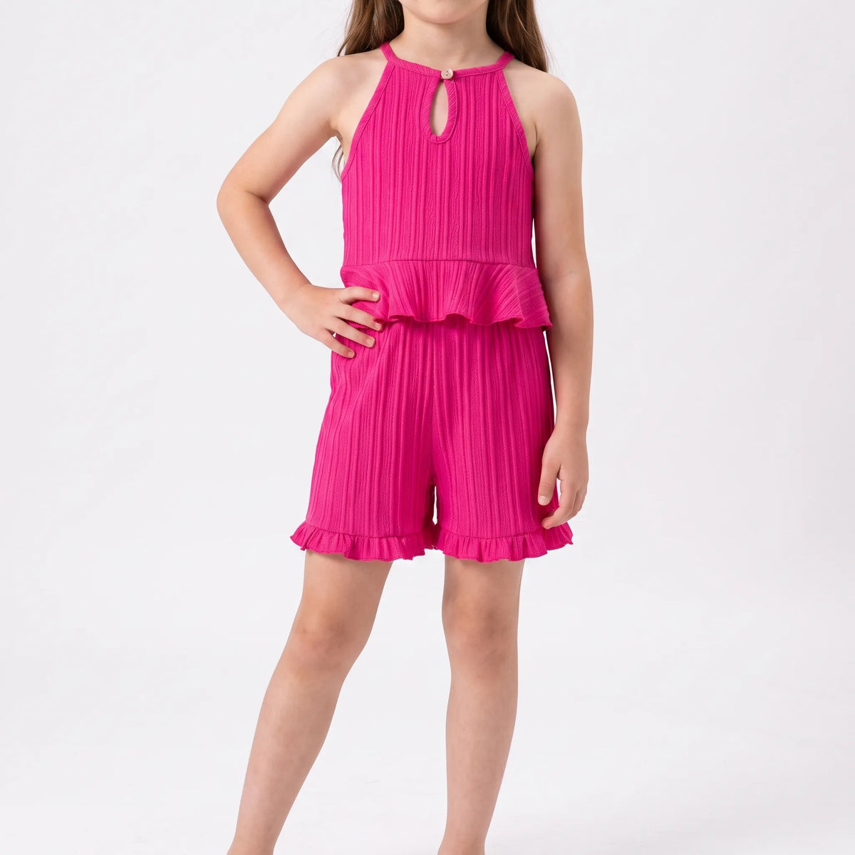 Set met mouwloze top en korte broek met ruches