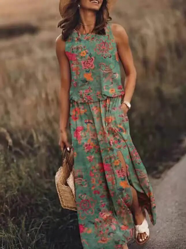 Zomerse maxi-jurk met unieke snit