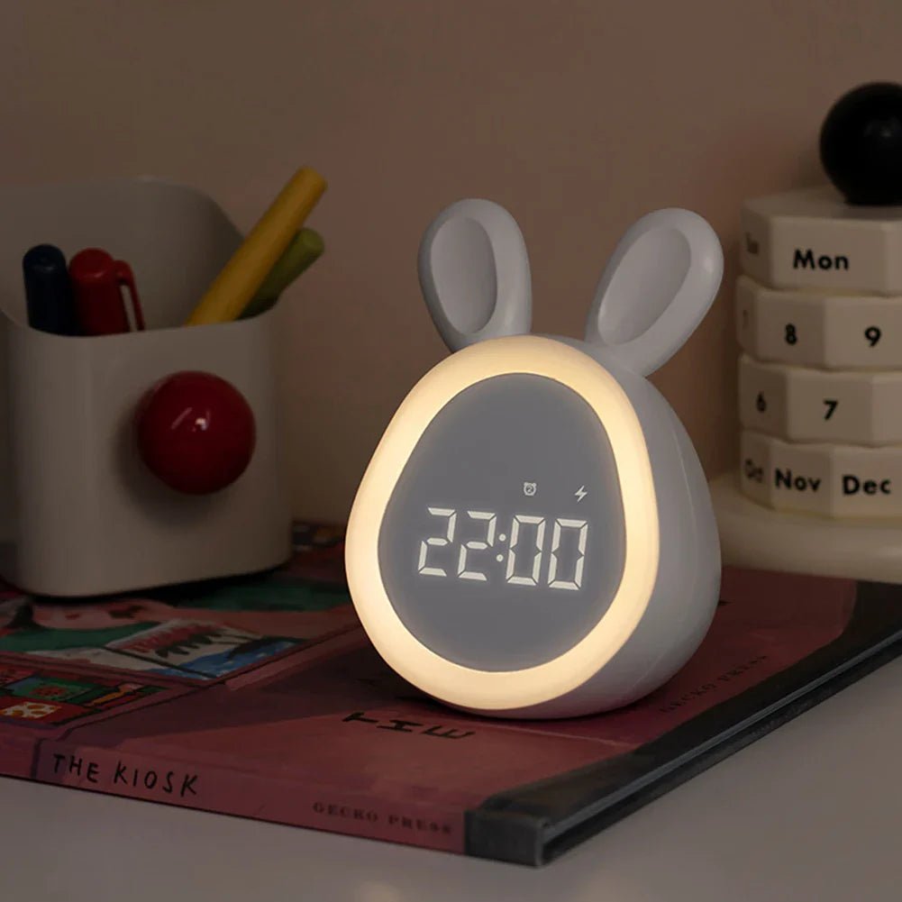 Kinderwekker in Konijnvorm met LED Nachtlamp