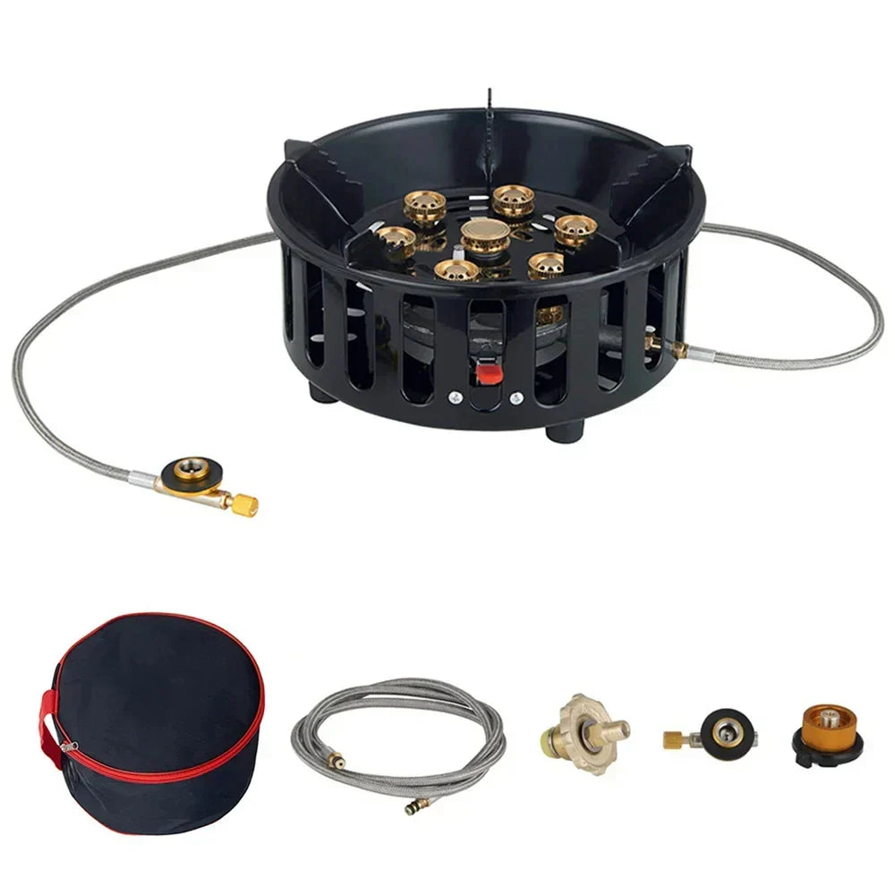 7-Core draagbare camping gas branders met elektronische ontsteking