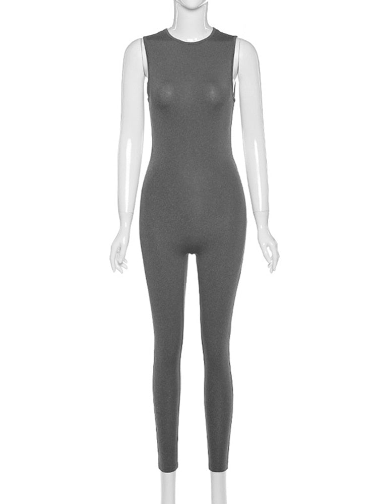Skinny workout jumpsuit voor dames