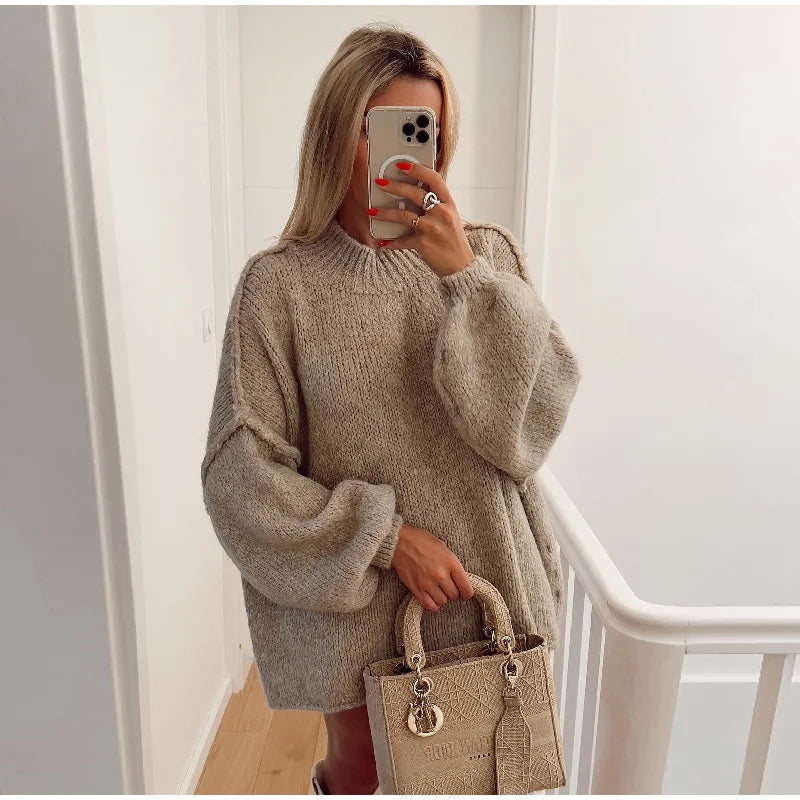 Oversized gebreide damestrui