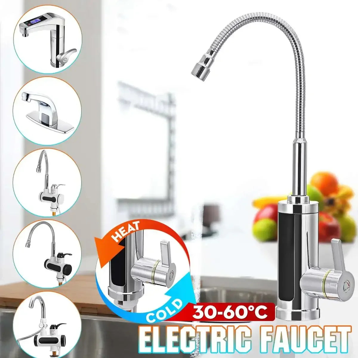 3000W elektrische keukenkraan met direct warm water — afbeelding 4