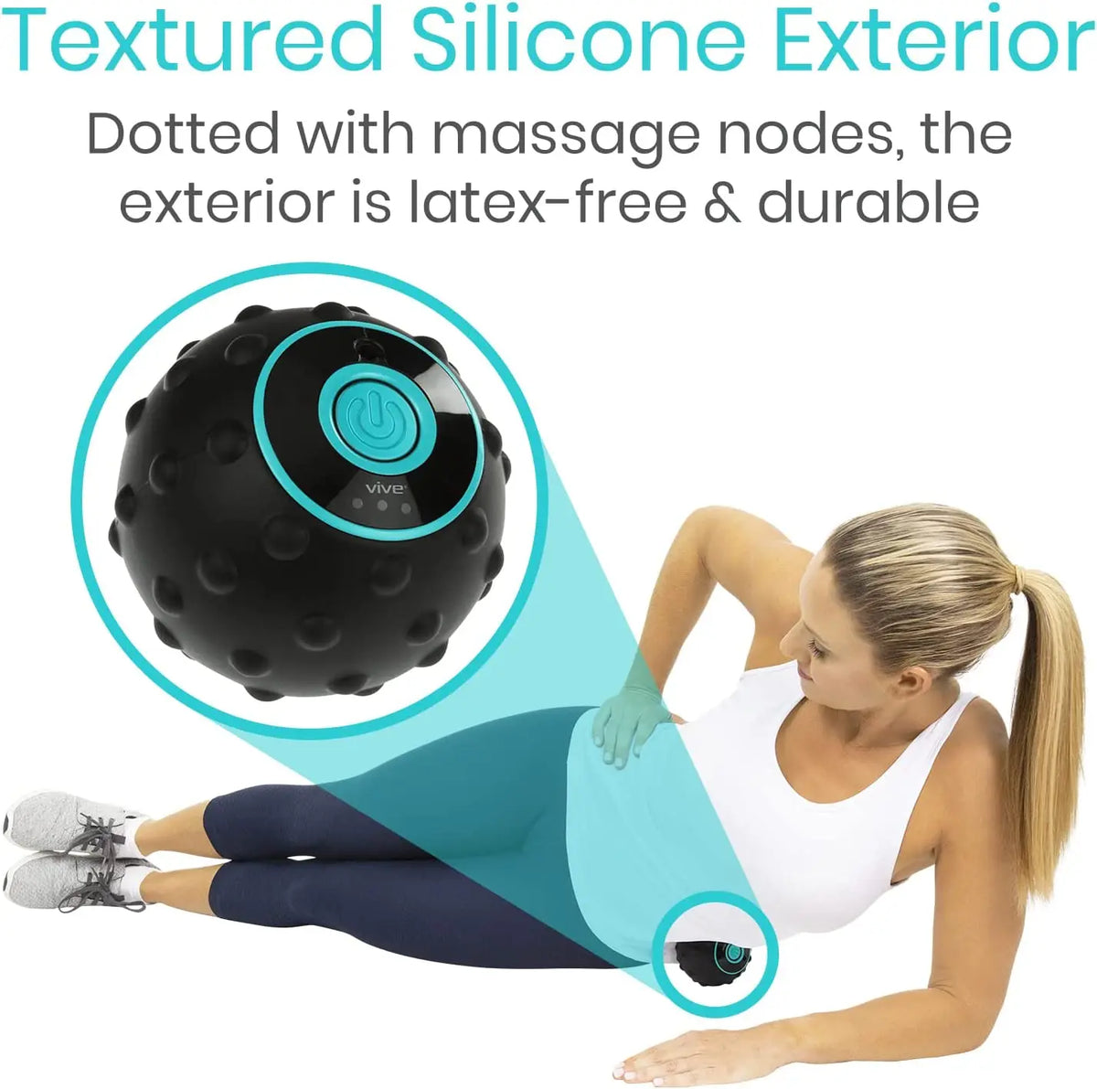 4-Speed trillende massagebal met warmtetherapie & textuuroppervlak