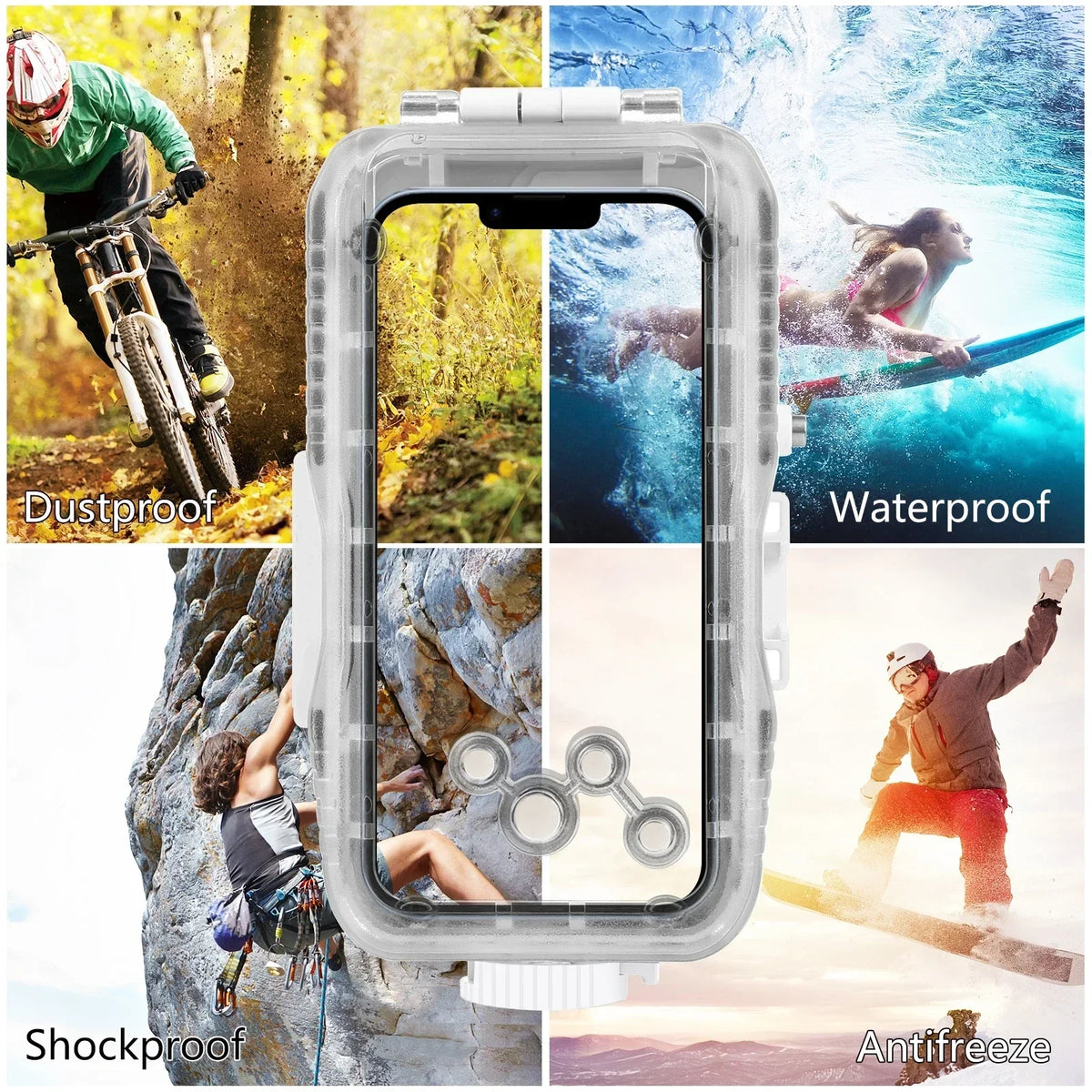 Duikbehuizing voor iphone met 40m dieptebescherming & touchbediening