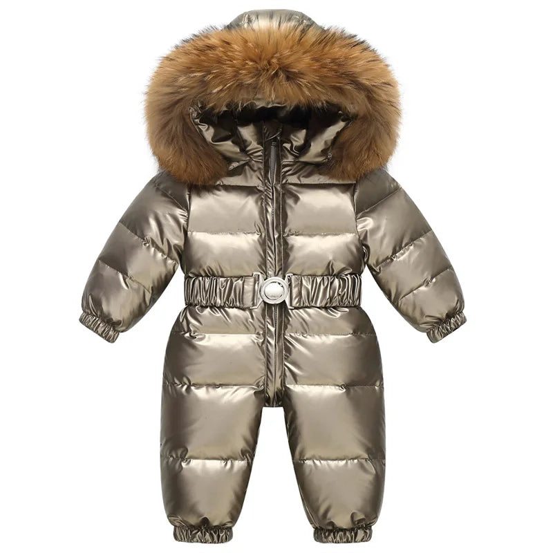Gevoerd, winterpak met capuchon en riem