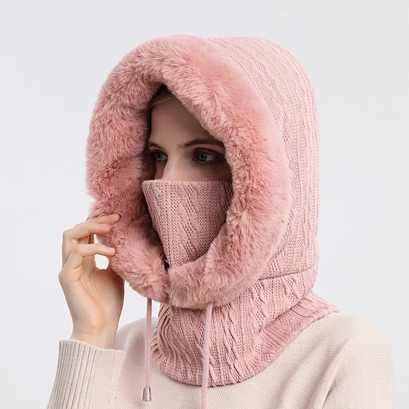 3-in-1 winter sjaal en muts voor dames
